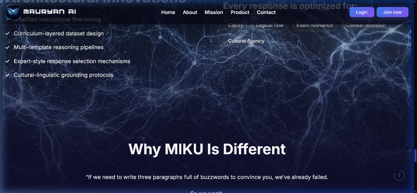 MIKU — Mauryan AI screenshot 2